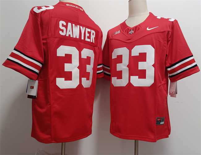 Men%27s Ohio State Buckeyes #33 Jack Sawyer Red 2025 F.U.S.E. Limited Stitched Jersey